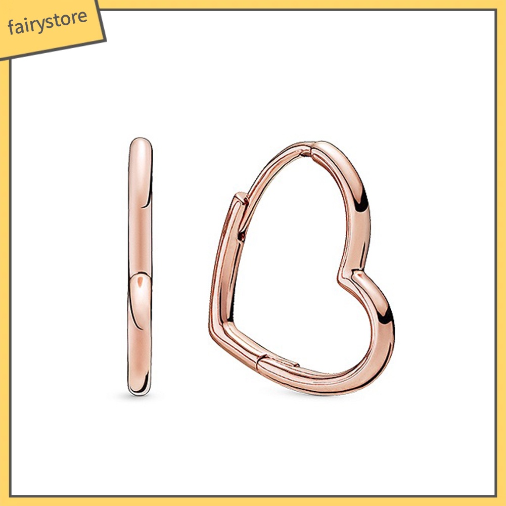 Bông Tai Kim Loại Hình Trái Tim Đơn Giản Thời Trang Dành Cho Nữ