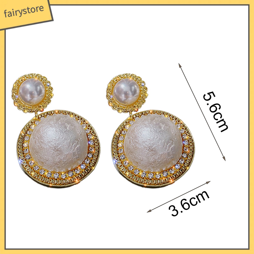 1 Đôi Bông Tai Nữ Đính Ngọc Trai Giả Phong Cách Hàn Quốc