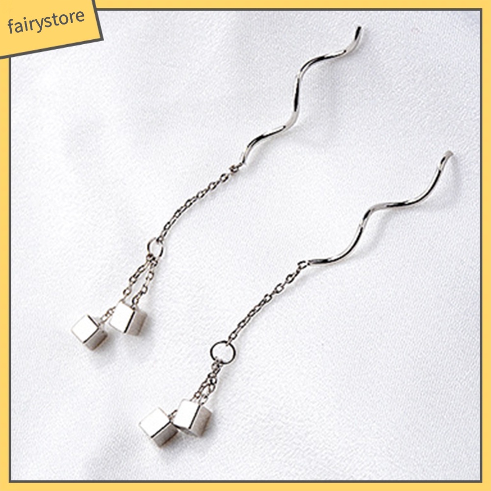 Bông Tai Hình Khối Tua Rua Thời Trang Dành Cho Nữ