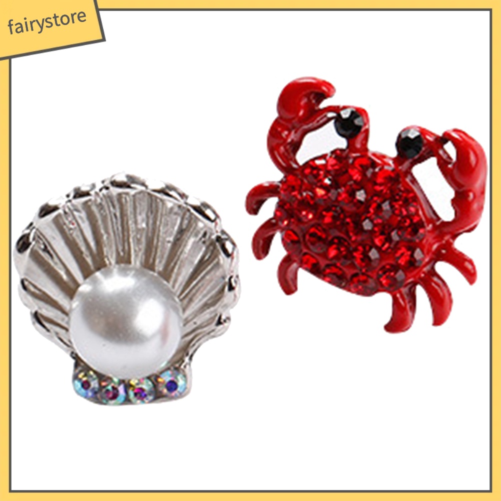 Khuyên Tai Hình Con Cua Đính Ngọc Trai Giả Dễ Thương