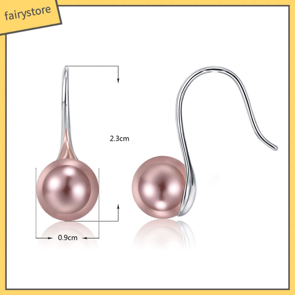 1 Đôi Bông Tai Bạc Hình Cầu Nhiều Màu Sắc Chống Biến Dạng Dành Cho Nữ