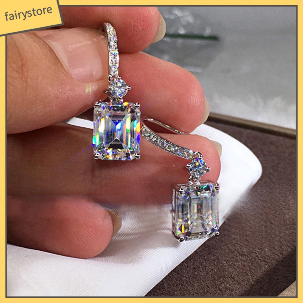 1 Đôi Bông Tai Hình Vuông Bằng Hợp Kim Thời Trang Công Sở Dành Cho Nữ