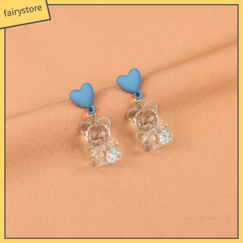 1 Đôi Bông Tai Hình Gấu Hoạt Hình Dễ Thương