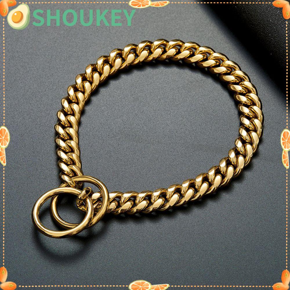 Shoukey Nhẫn Kim Loại Phối Dây Xích Thời Trang Cho Cún Cưng