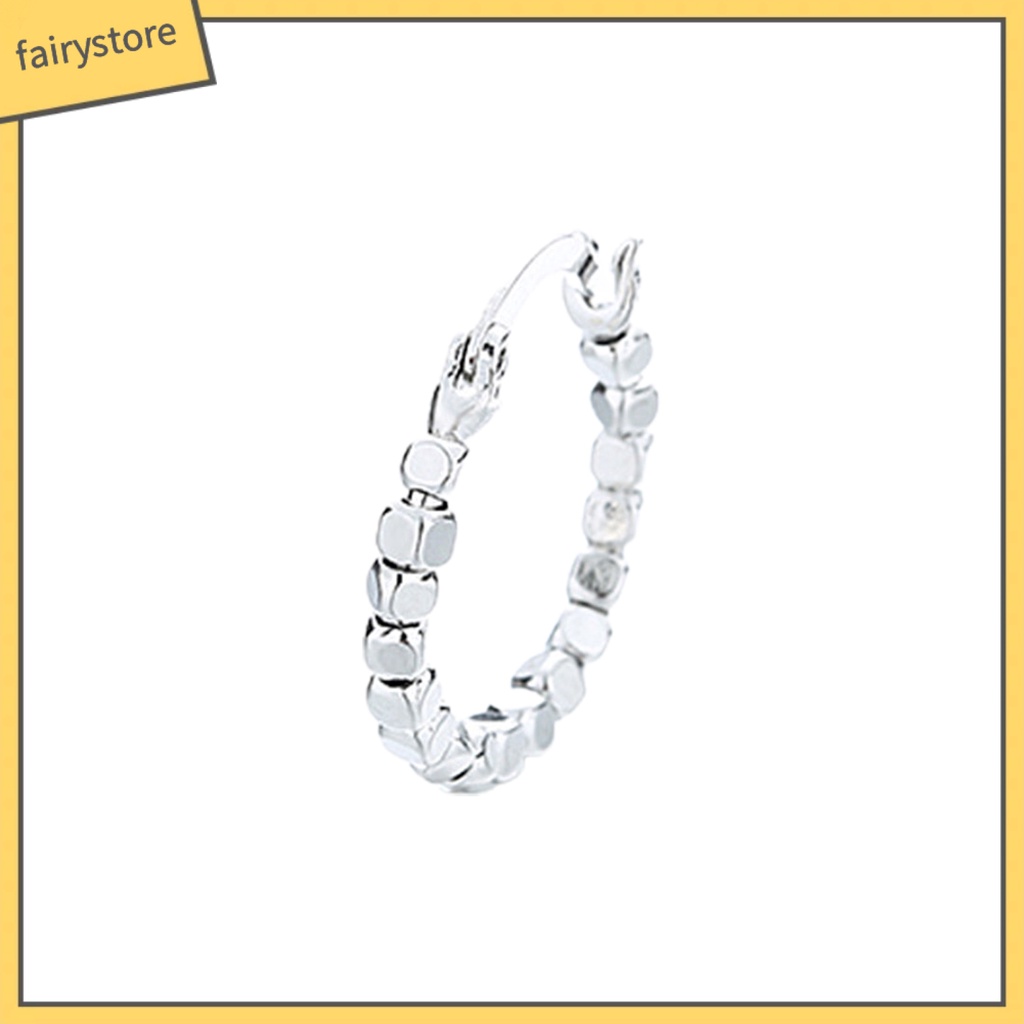 1 Bông Tai Hình Khối Lập Phương Bằng Đồng Bóng Cao Không Gây Dị Ứng Phong Cách Hip Hop Thời Trang Dành Cho Nữ