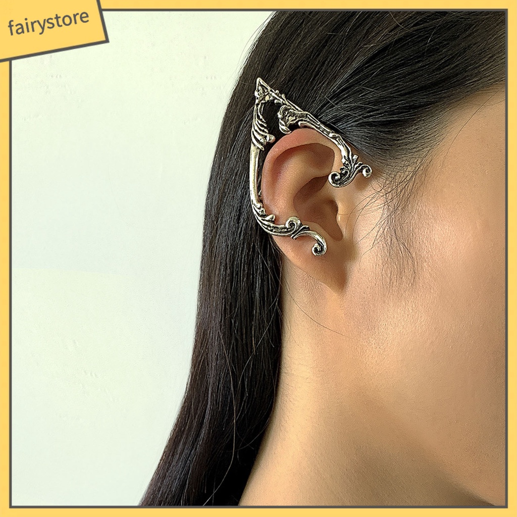 1 Khuyên Kẹp Vành Tai Elf Màu Sắc Tối Dễ Phối Đồ