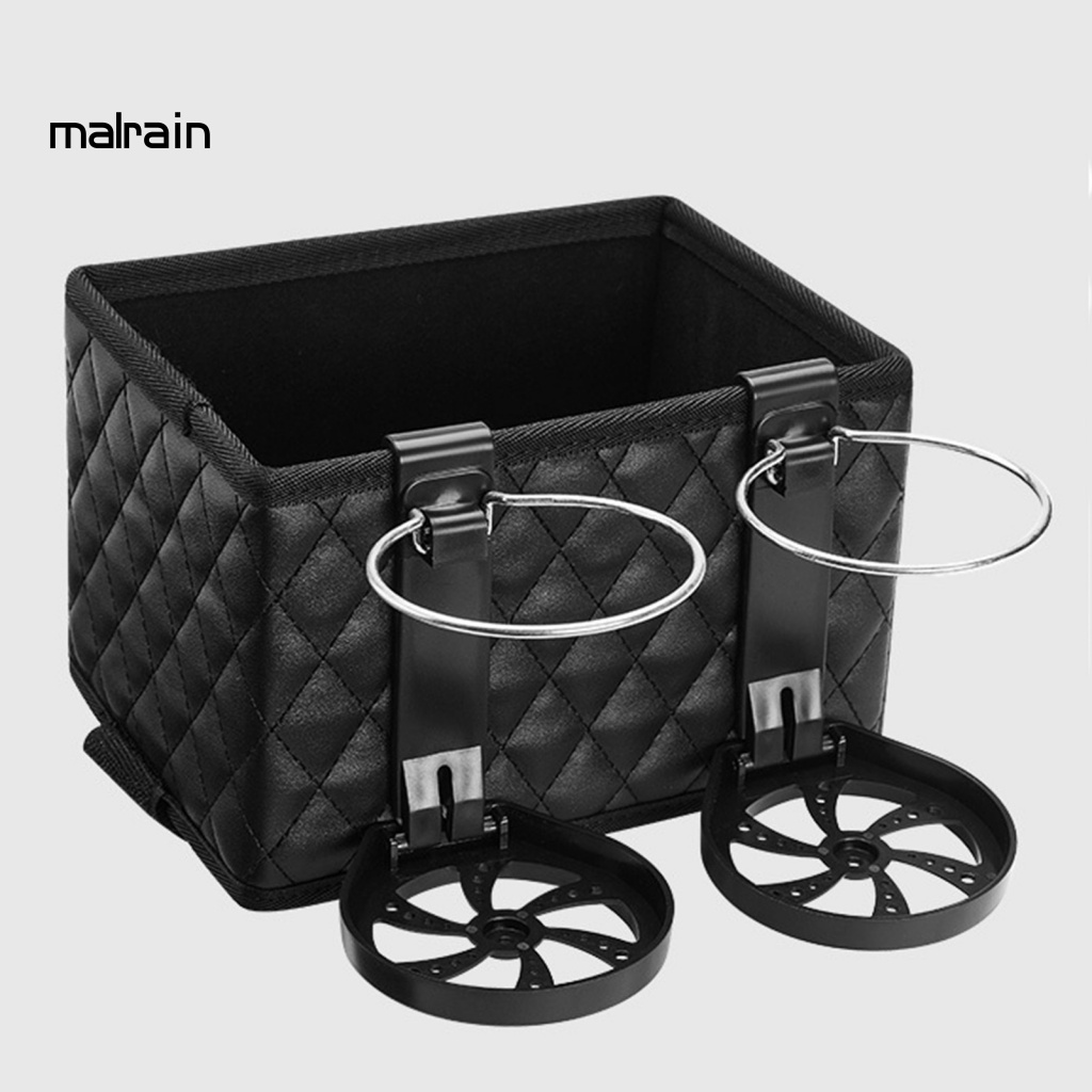 Hộp Đựng Cốc / Điện Thoại / Khăn Giấy Gắn Chỗ Tỳ Tay Trên Xe Hơi Bằng Chất Liệu Giả Da Có Thể Gấp Gọn