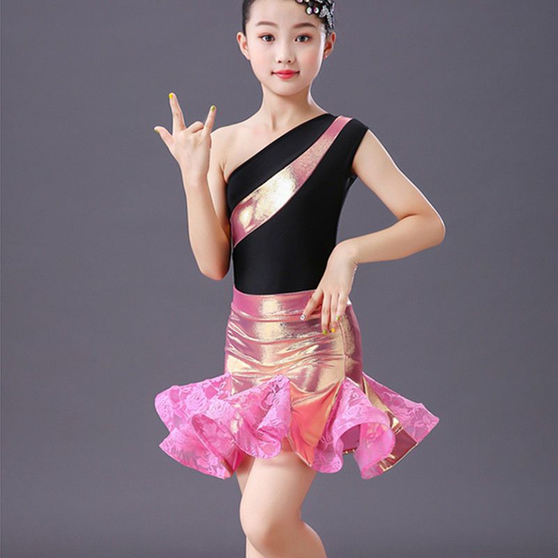Đầm Khiêu Vũ Latin Không Tay Thời Trang Thu Đông Dành Cho Bé Gái