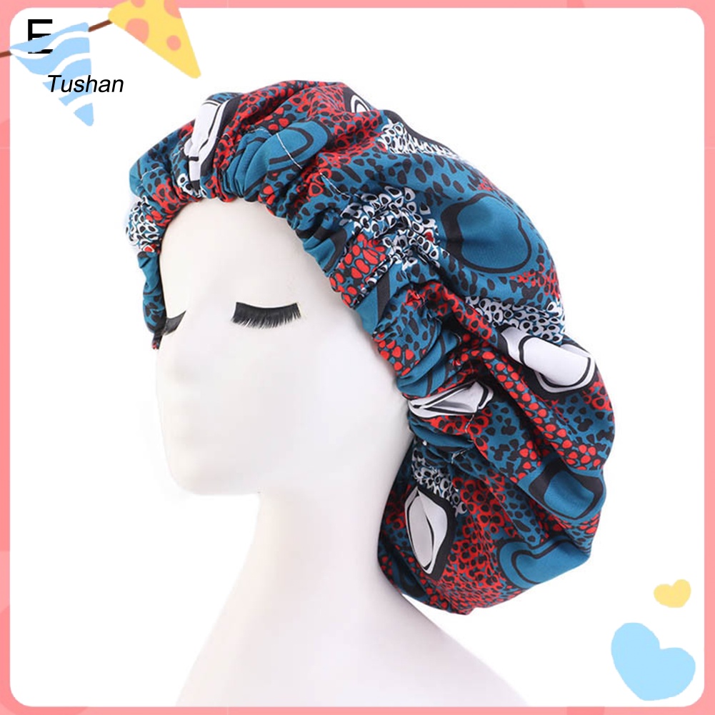 Mũ Trùm Đầu Hai Lớp Họa Tiết Hoa Phong Cách Châu Phi Thời Trang