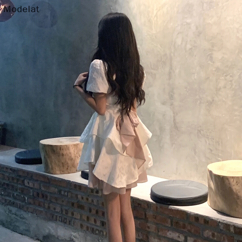 Mfc Đầm Mini Tay Phồng Lưng Cao Thanh Lịch Thời Trang Mùa Hè Cho Nữ WTD