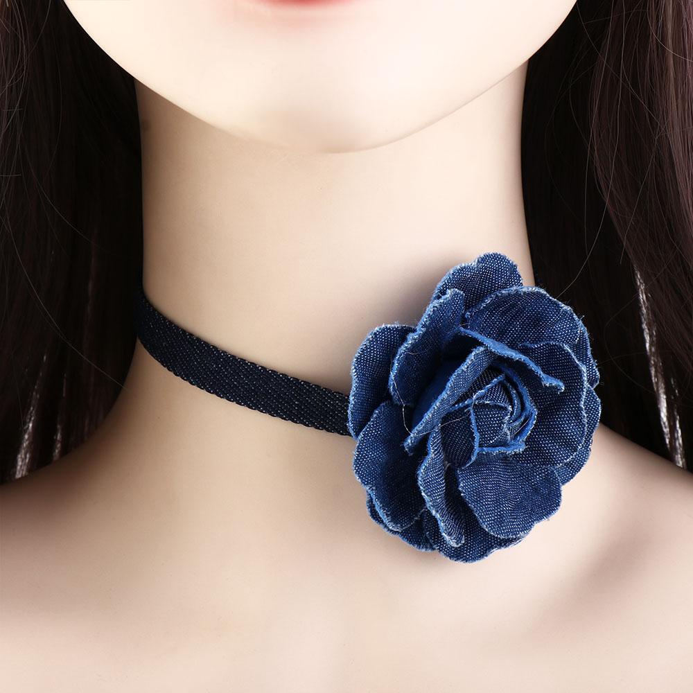 ANEMONE Vòng Cổ Choker Bằng Vải Và Hợp Kim Thiết Kế Tinh Tế Quyến Rũ Dành Cho Nữ