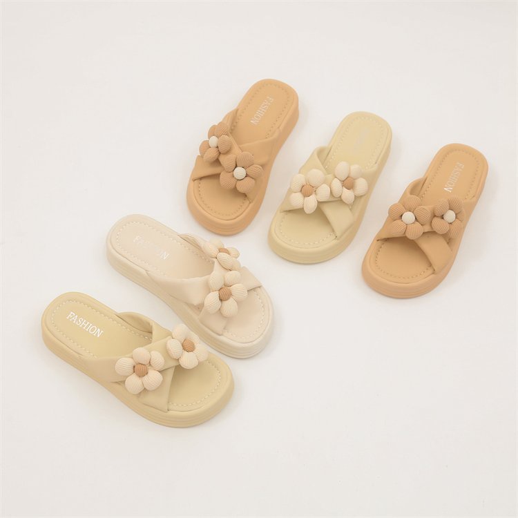 Dép Quai Ngang Đính Hoa Thời Trang Nữ Tính