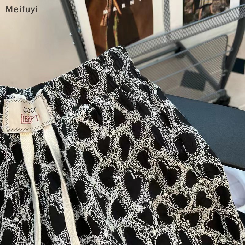 [Meifuyi] Quần Short Thể Thao Ống Rộng Lưng Cao Size Lớn Thời Trang Mùa Hè 2023