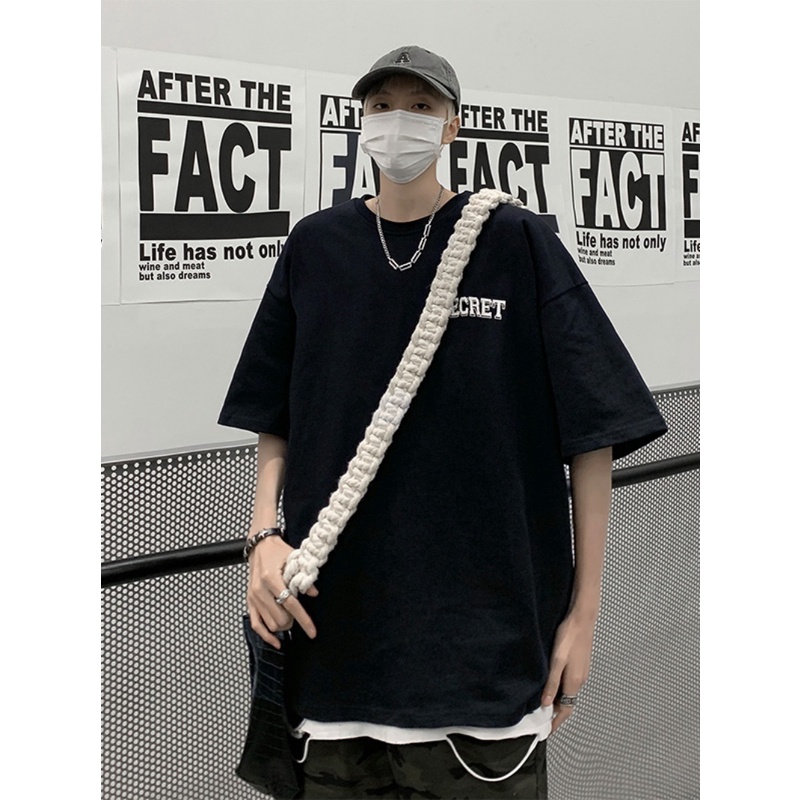 Áo Thun Tay Ngắn Màu Trắng Plus Size Phong Cách Đường Phố Mỹ Thời Trang Mùa Hè Cho Nam