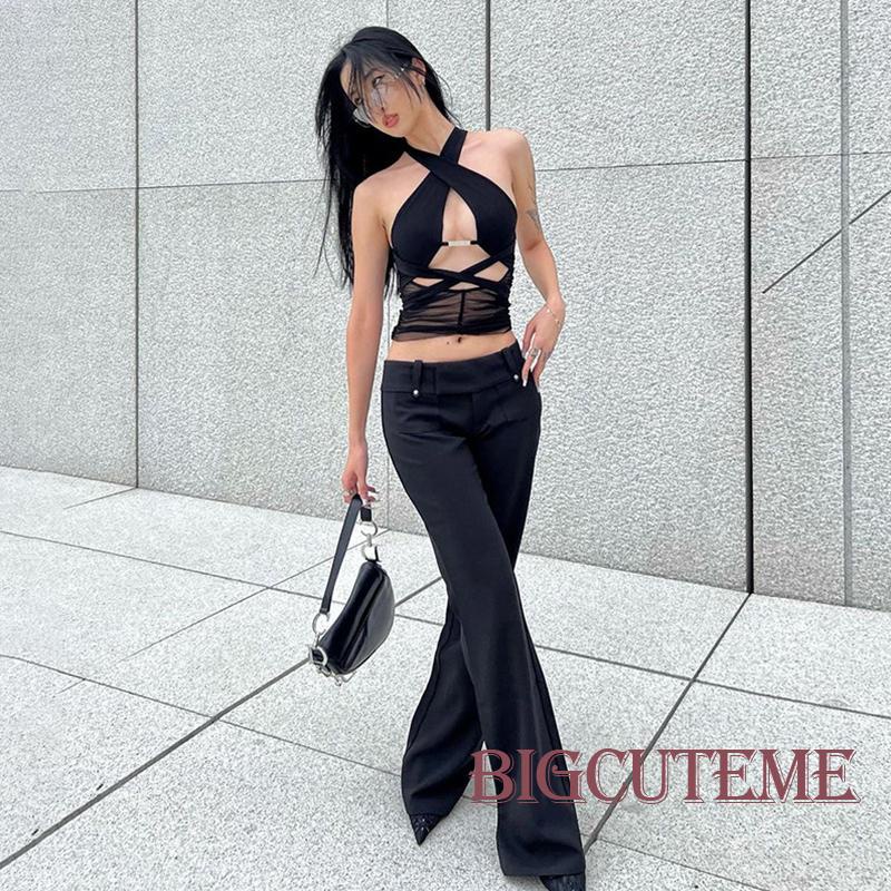 Áo Crop Top Hai Dây Chéo Hở Lưng Thời Trang Mùa Hè Dành Cho Nữ