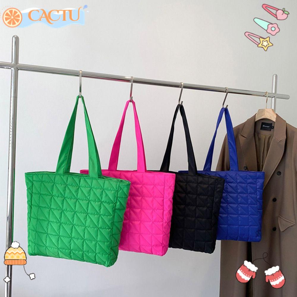 Túi Tote Đeo Vai Sức Chứa Lớn Họa Tiết Hình Thoi Thời Trang Cho Nữ