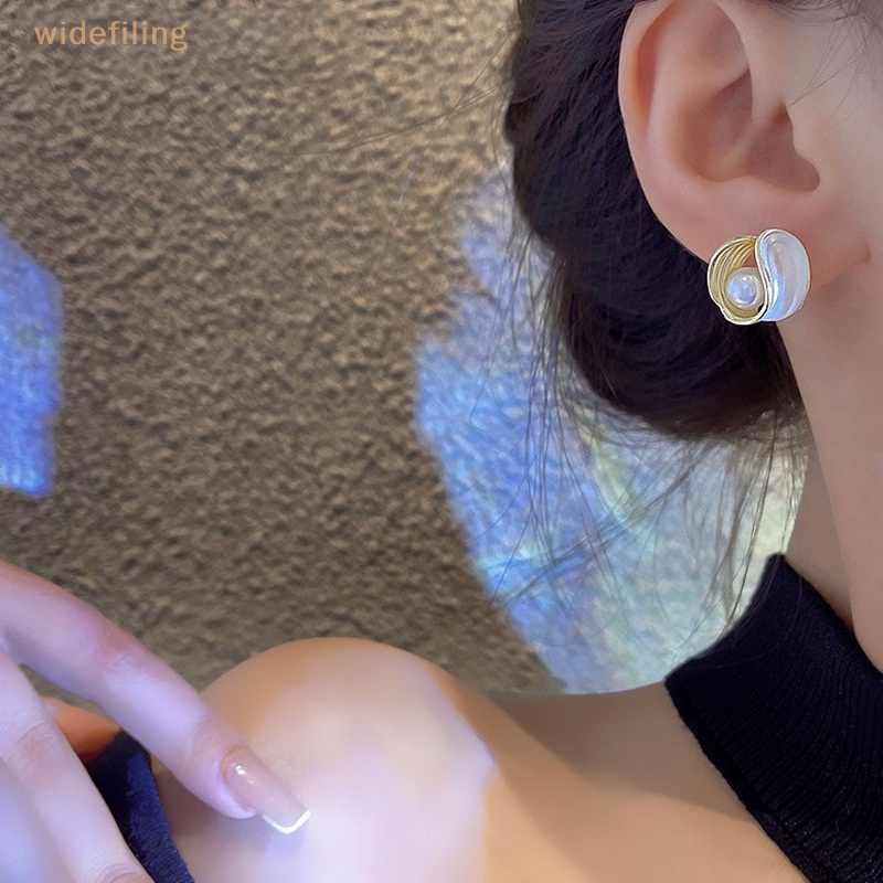 Bông Tai Đính Ngọc Trai Phong Cách Baroque Thời Trang Cho Nữ