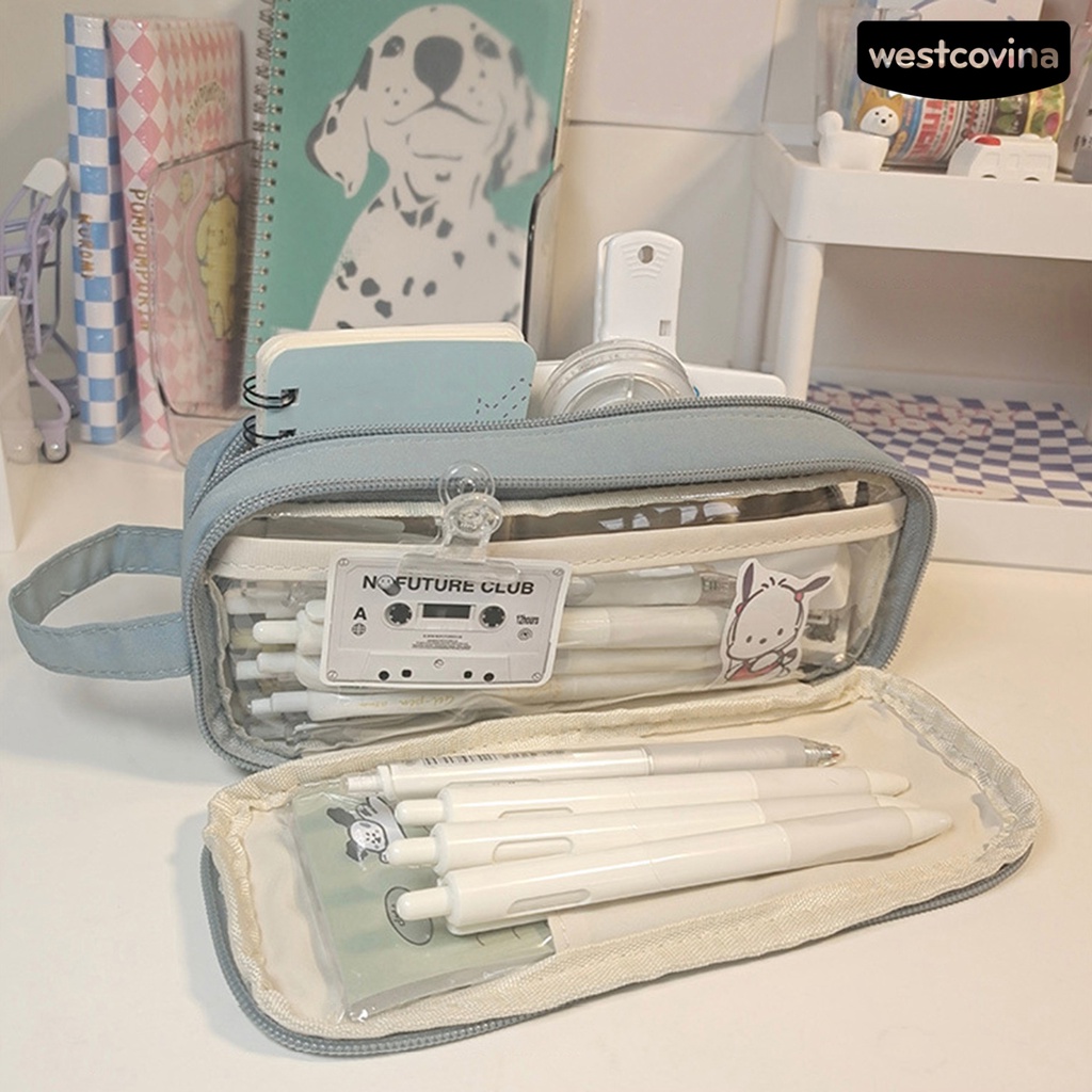 [WSTN] [WSTN]✎Túi Đựng Bút Nhiều Ngăn Sức Chứa Lớn Có Khóa Kéo Mạnh Mẽ Chống Thấm Nước Có Tay Cầm Dành Cho