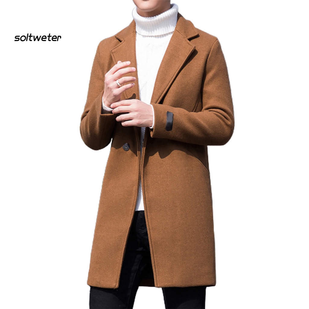 Áo Khoác Gió Cài Một Hàng Nút Dày Dặn Dáng Ôm Phong Cách Hàn Quốc Thời Trang Thu Đông Cho Nam