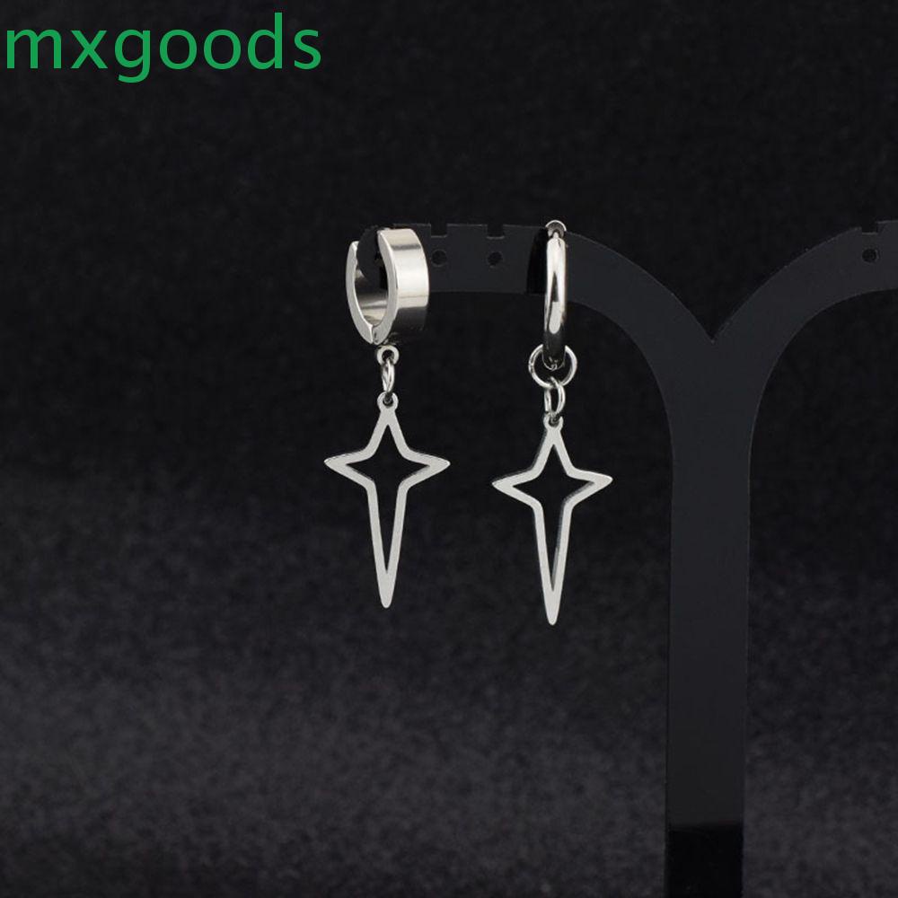 Khuyên Tai Dạng Vòng Lủng Lẳng Mặt Thánh Giá Ngôi Sao Đơn Giản Phong Cách Hip Hop Thời Trang Cho Nam MXGOODS