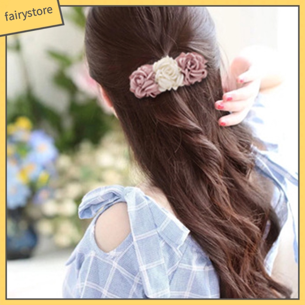 Kẹp Tóc Hoa Màu Sắc Tươi Tắn Co Giãn Cho Nữ