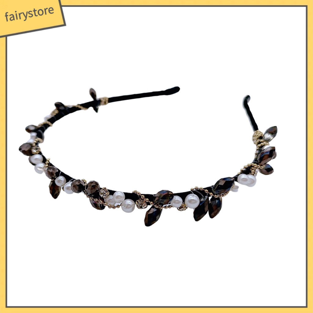 Kẹp Tóc Đính Ngọc Trai Giả Pha Lê &amp; Đá Nhiều Màu Chống Trượt Cho Nữ