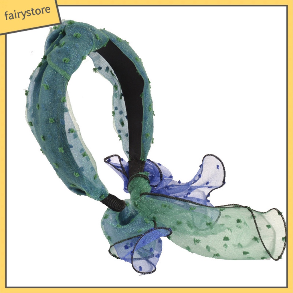 Cài Tóc Vải Mềm Bản Rộng Chống Trượt Màu Tương Phản Phong Cách Cổ Điển Cho Nữ