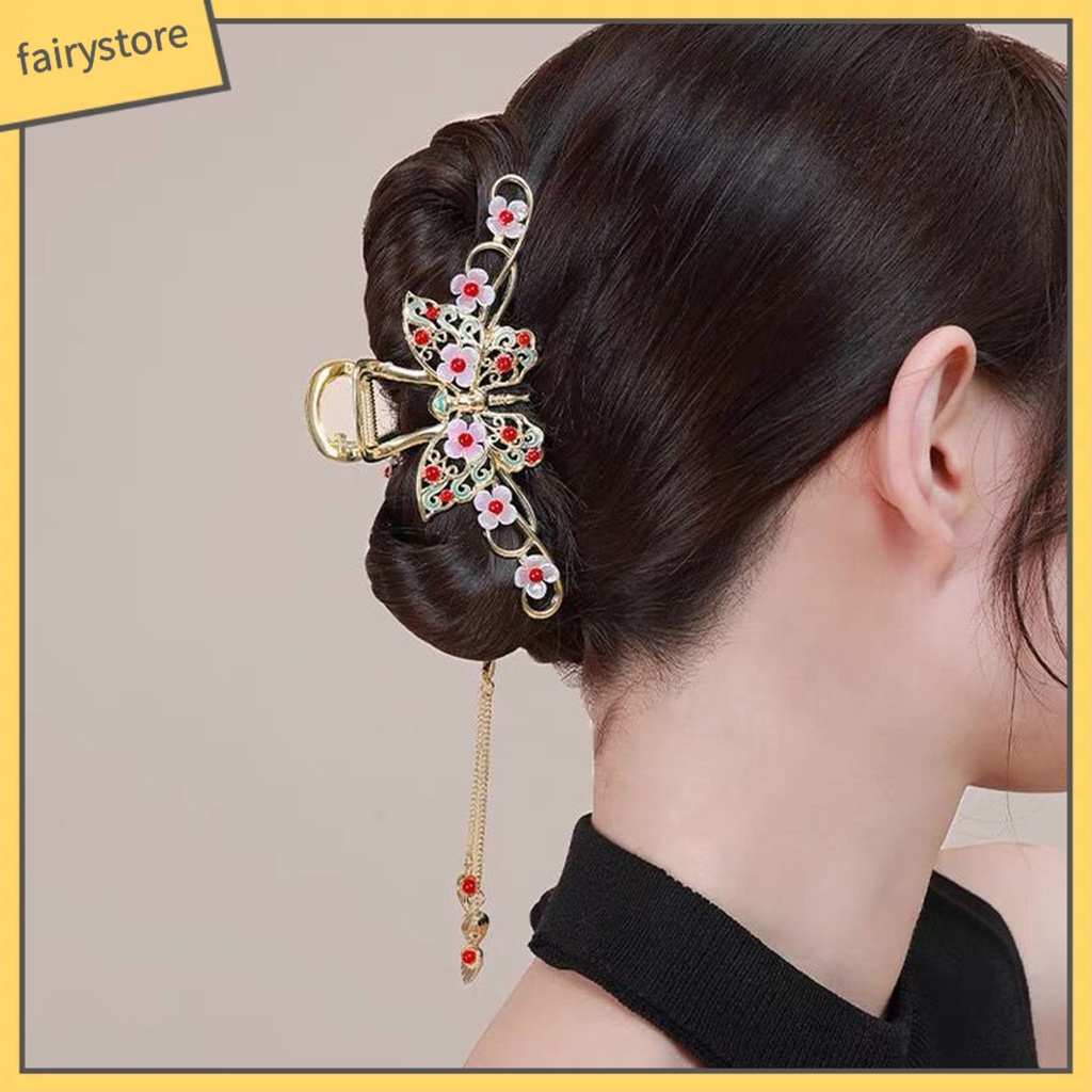 Kẹp Tóc Đính Hạt Và Hoa Tua Rua Nhiều Màu Chống Trượt Cho Nữ