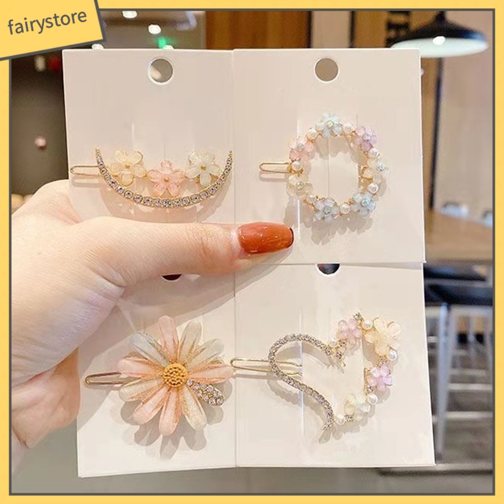 Kẹp Tóc Hình Bông Hoa Nhiều Màu Sắc Chống Gỉ Siêu Bền