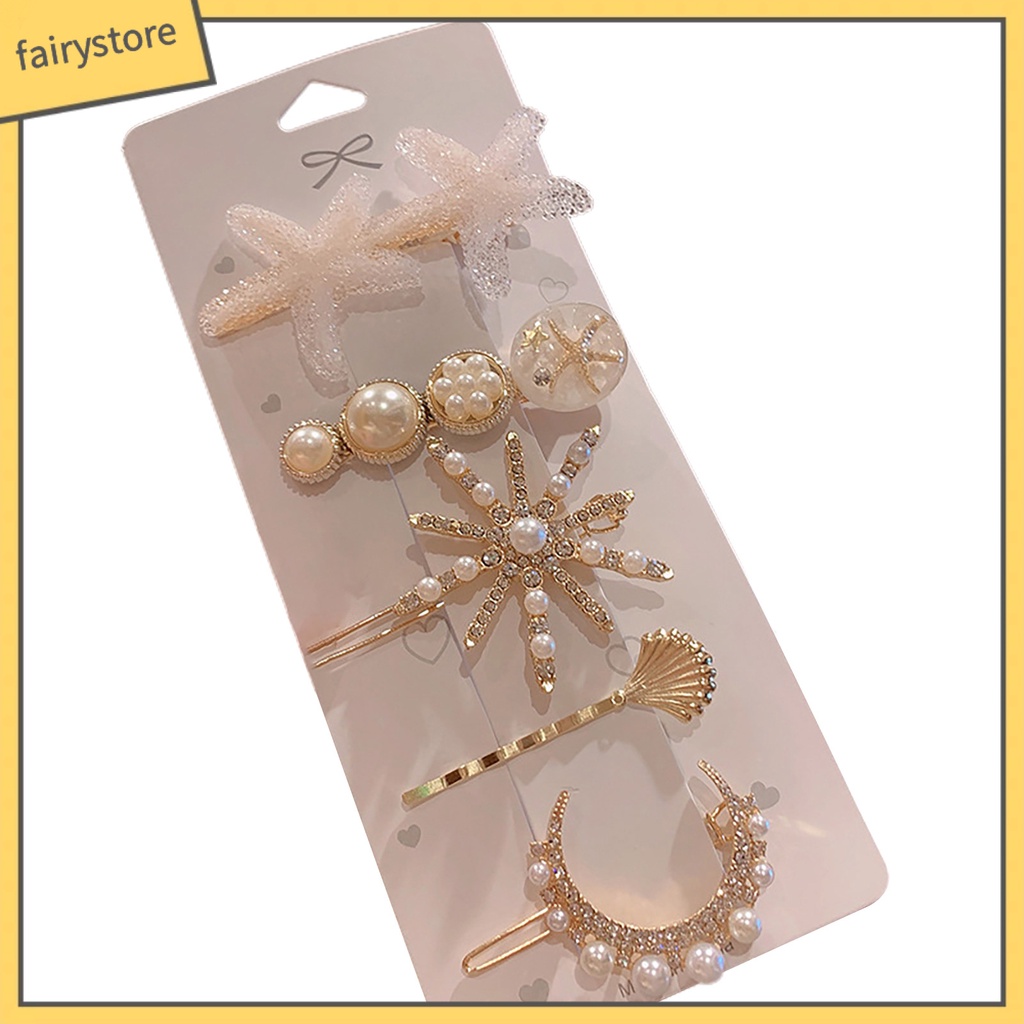 Kẹp Tóc Đính Đá / Ngọc Trai Giả Lấp Lánh Nhiều Kiểu Dáng Thanh Lịch