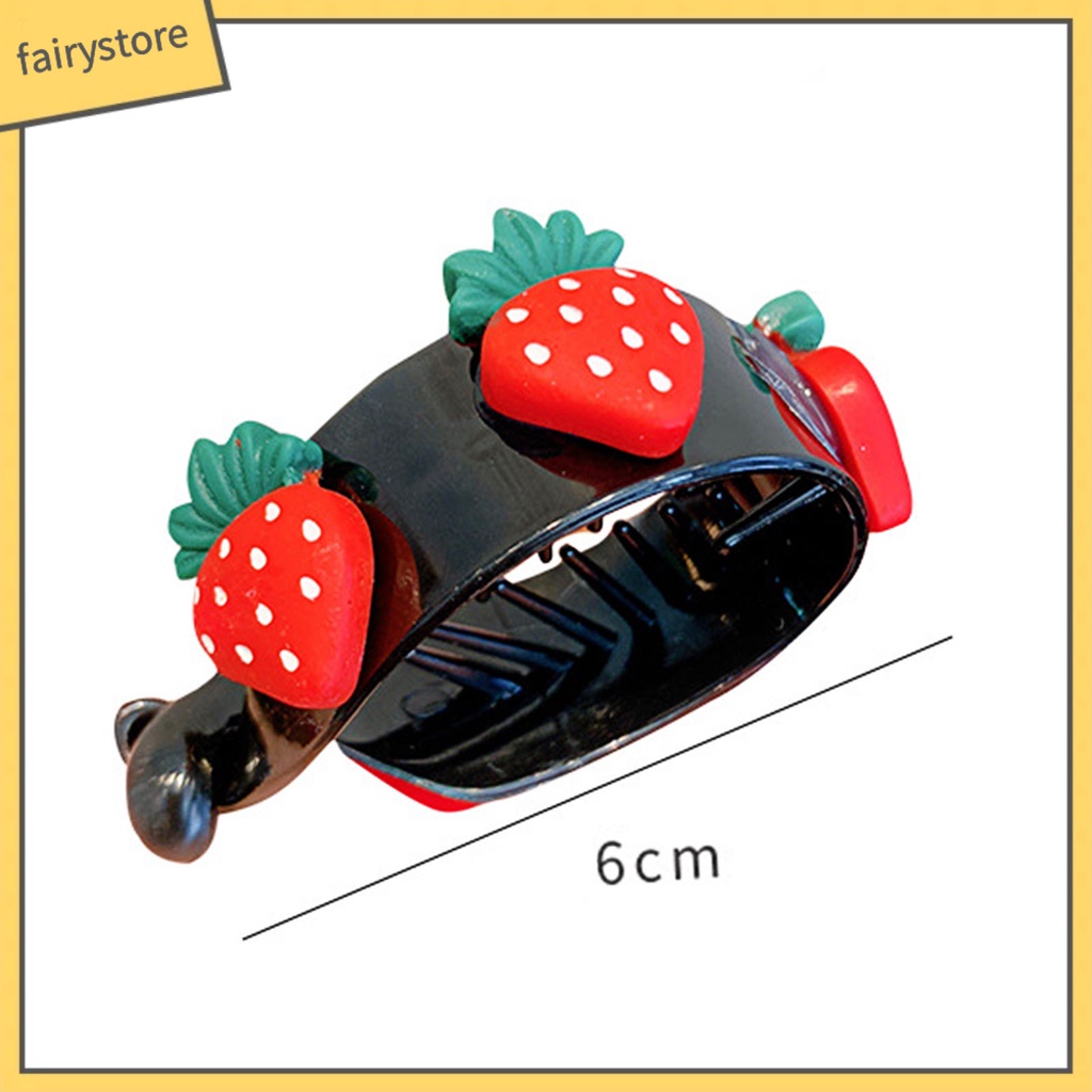 Kẹp Tóc Đuôi Ngựa Hình Trái Tim / Dâu Tây / Hoạt Hình Chống Trượt Dễ Thương Cho Bé