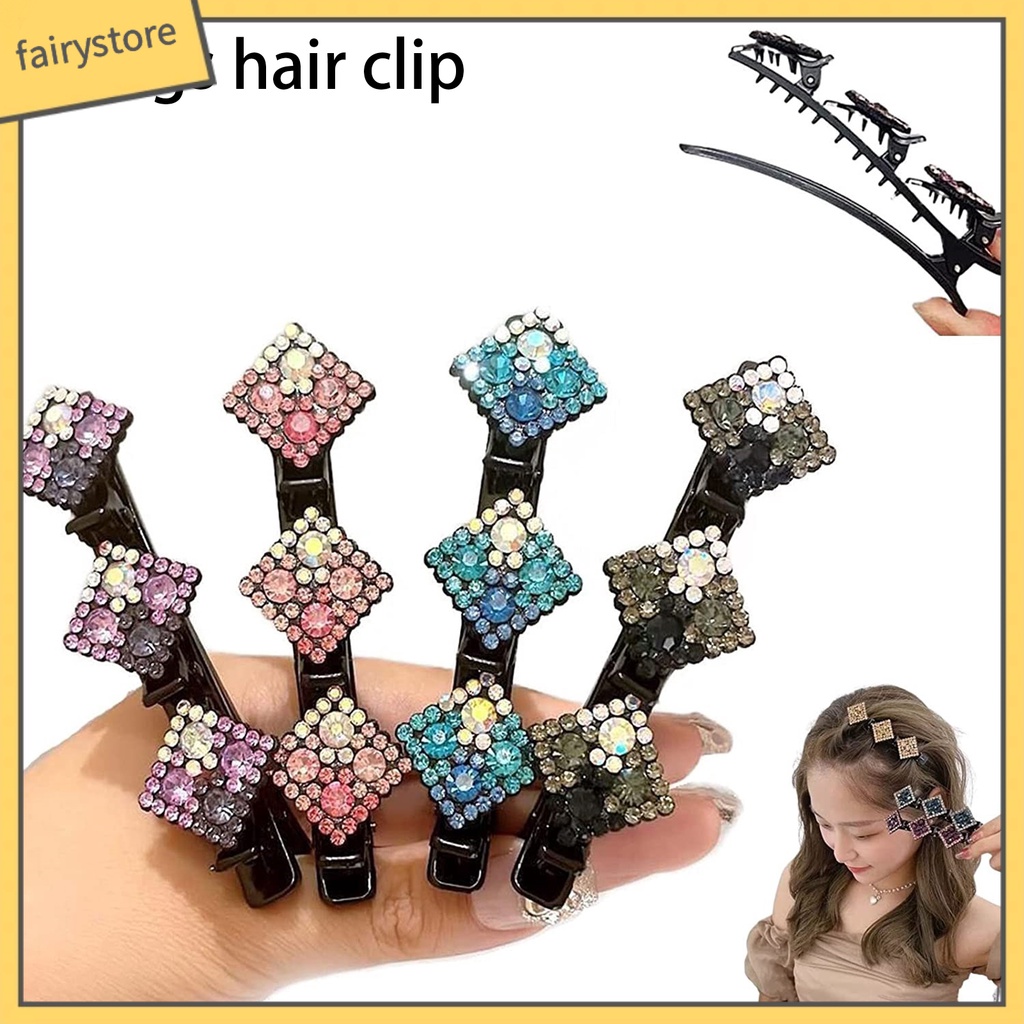 Bộ 2 Kẹp Tóc Bằng Acrylic Màu Sắc Lấp Lánh Chống Trượt Thân Thiện Với Da Dễ Sử Dụng