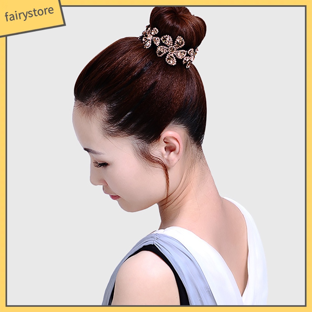 Kẹp Tóc Xoắn Đính Đá Hình Hoa Lấp Lánh Cho Nữ