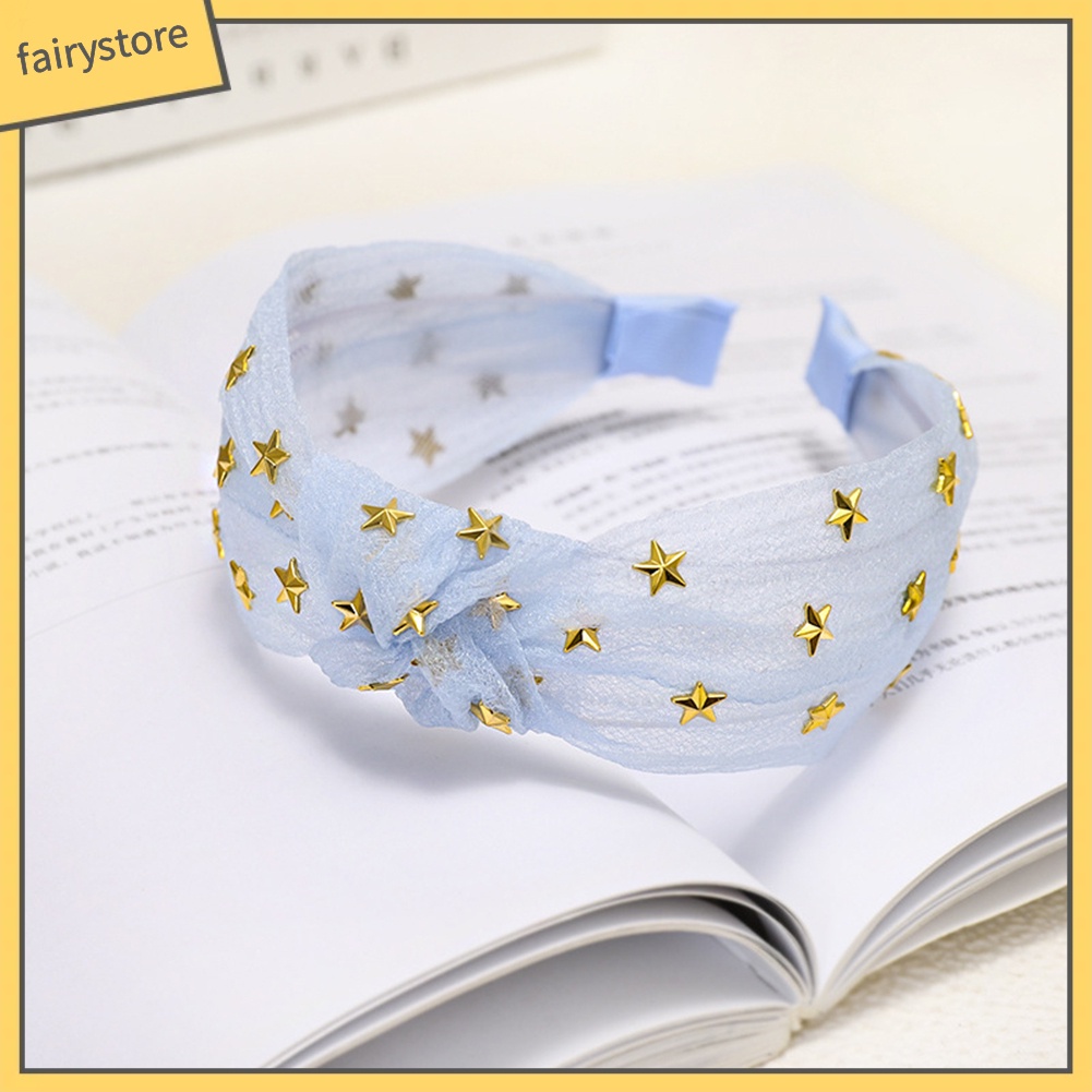 Băng Đô Vải Lưới Thắt Nút Hình Ngôi Sao Ngọt Ngào Cho Nữ
