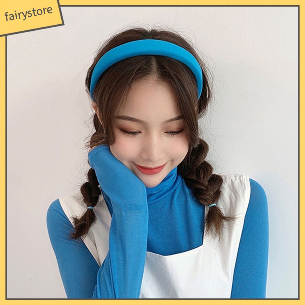 Băng Đô Cài Tóc Bản Rộng Không Trượt Màu Sắc Ngọt Ngào Cho Nữ