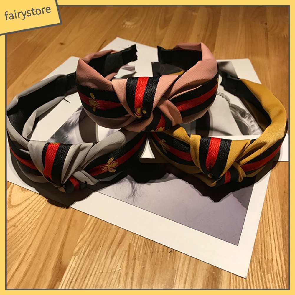 Băng Đô Vải Thêu Hình Ong Thời Trang Dành Cho Nữ