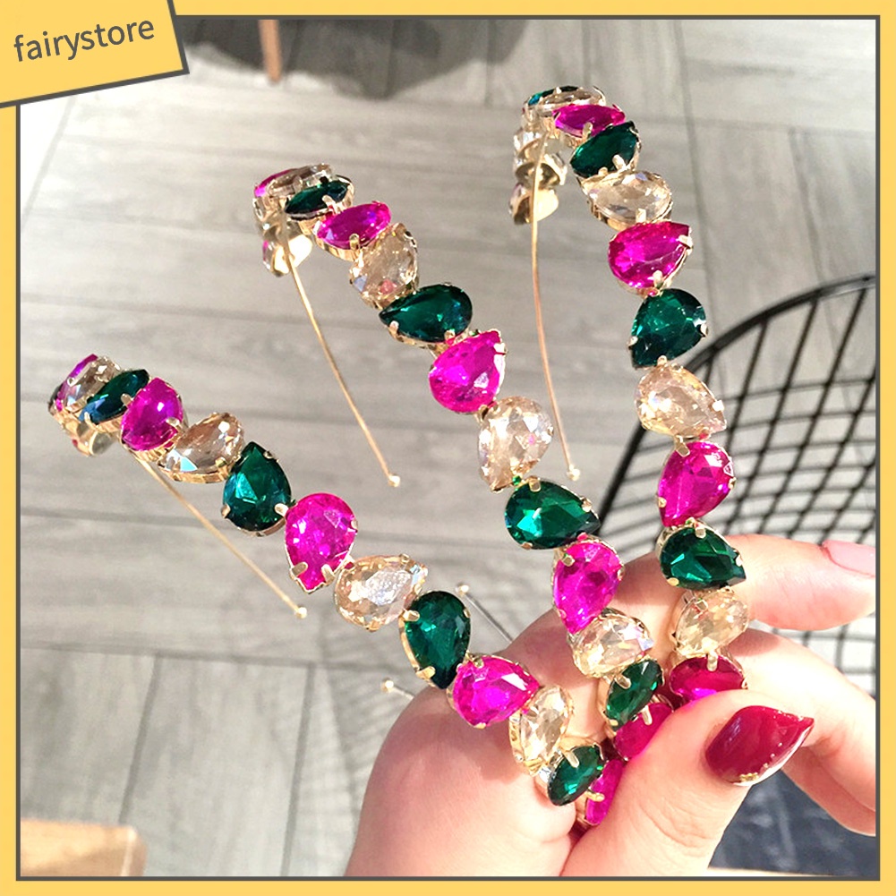 Băng Đô Cài Tóc Đính Đá Nhiều Màu Sắc Thời Trang Cho Nữ