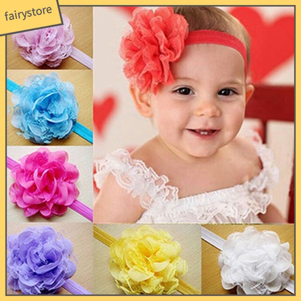 Băng Đô Hoa Co Giãn Dễ Thương Cho Bé Gái