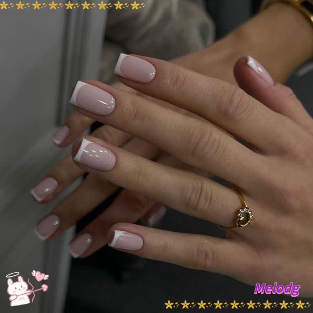MELODG Bộ Móng Tay Giả Che Phủ Toàn Diện Đầu Vuông DIY