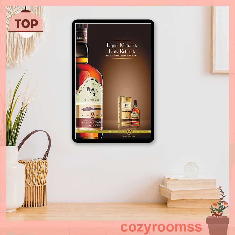 Tranh Kim Loại Treo Tường Hình Chữ Nhật Phong Cách Vintage Trang Trí Nội Thất Quán Bar
