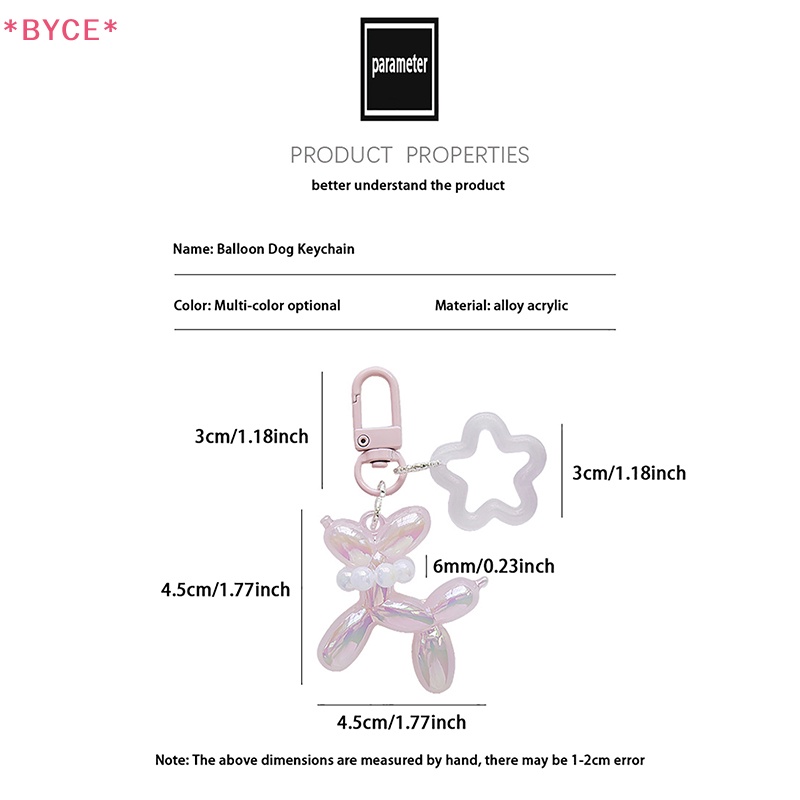 Móc Khóa Hình Chú Chó / Ngôi Sao / Bóng Bay Màu Kẹo Ngọc Trai Bằng Acrylic Dễ Thương Mới