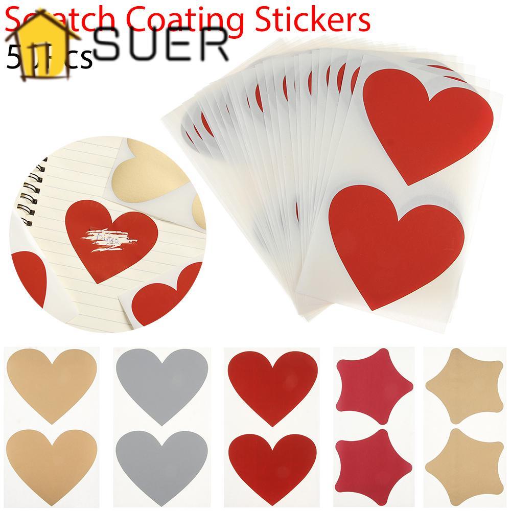 Bộ 50 Thẻ Dán Hình Trái Tim Ngôi Sao Năm Cánh Đa Năng