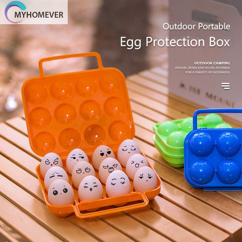 Hộp Đựng Trứng 12 Ngăn Bằng Nhựa Tiện Dụng Mang Theo Du Lịch Cắm Trại