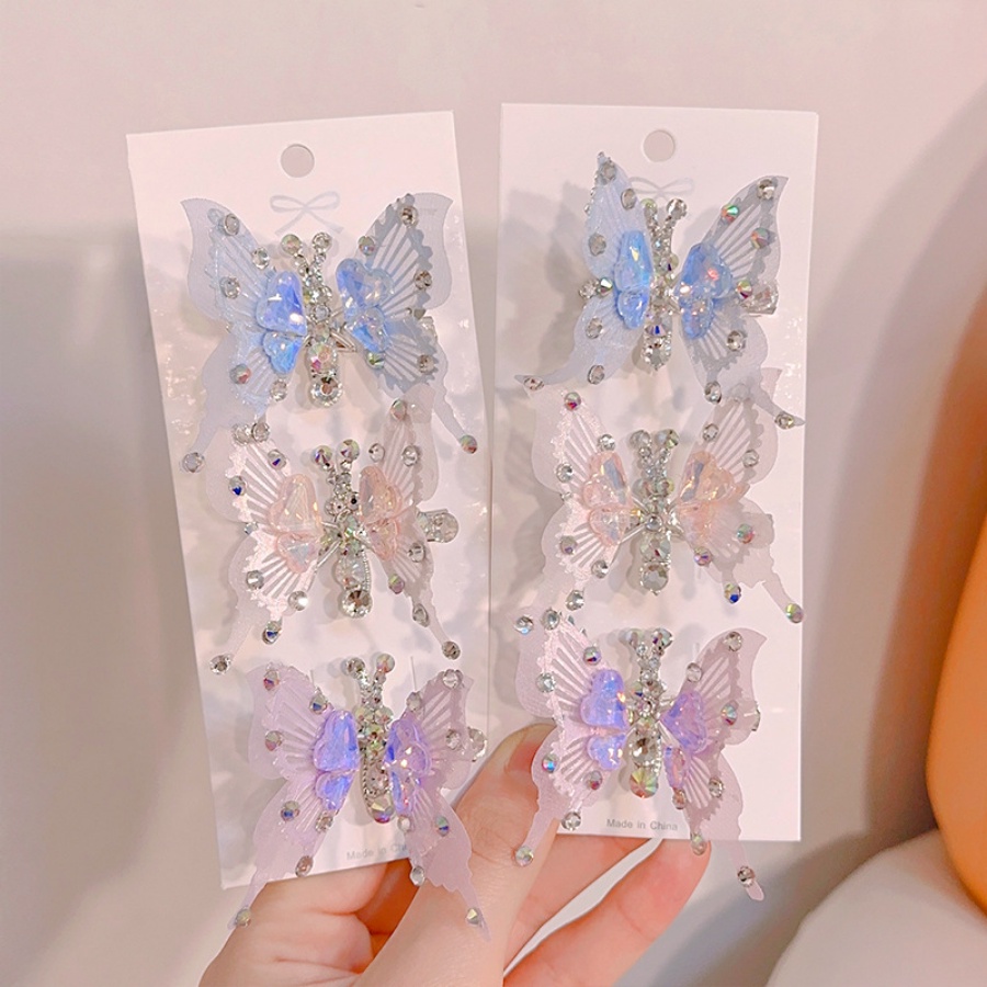 Kẹp Tóc Hình Bướm Đính Đá Dễ Thương Cho Nữ