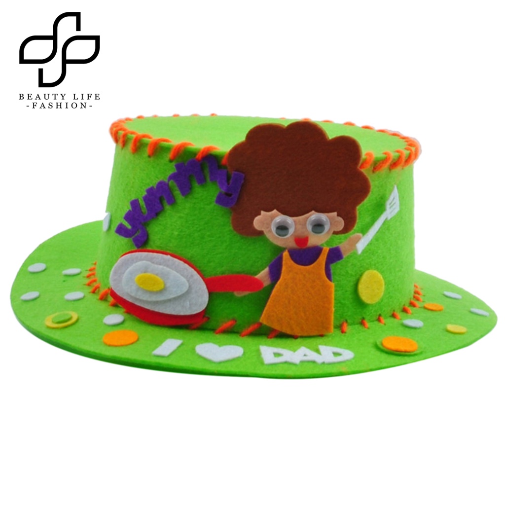 Beautylifefashion Bộ Nón Vải Không Dệt Màu Trơn In Chữ Hoạt Hình Vui Nhộn Cho Bé Làm Quà Tặng Ngày Của Cha