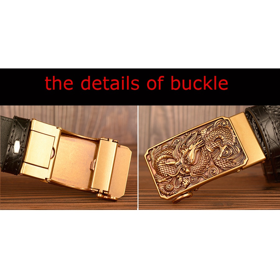 Thắt Lưng Da Bò Họa Tiết Da Cá Sấu Thiết Kế Mới Cao Cấp Thời Trang Cho Nam