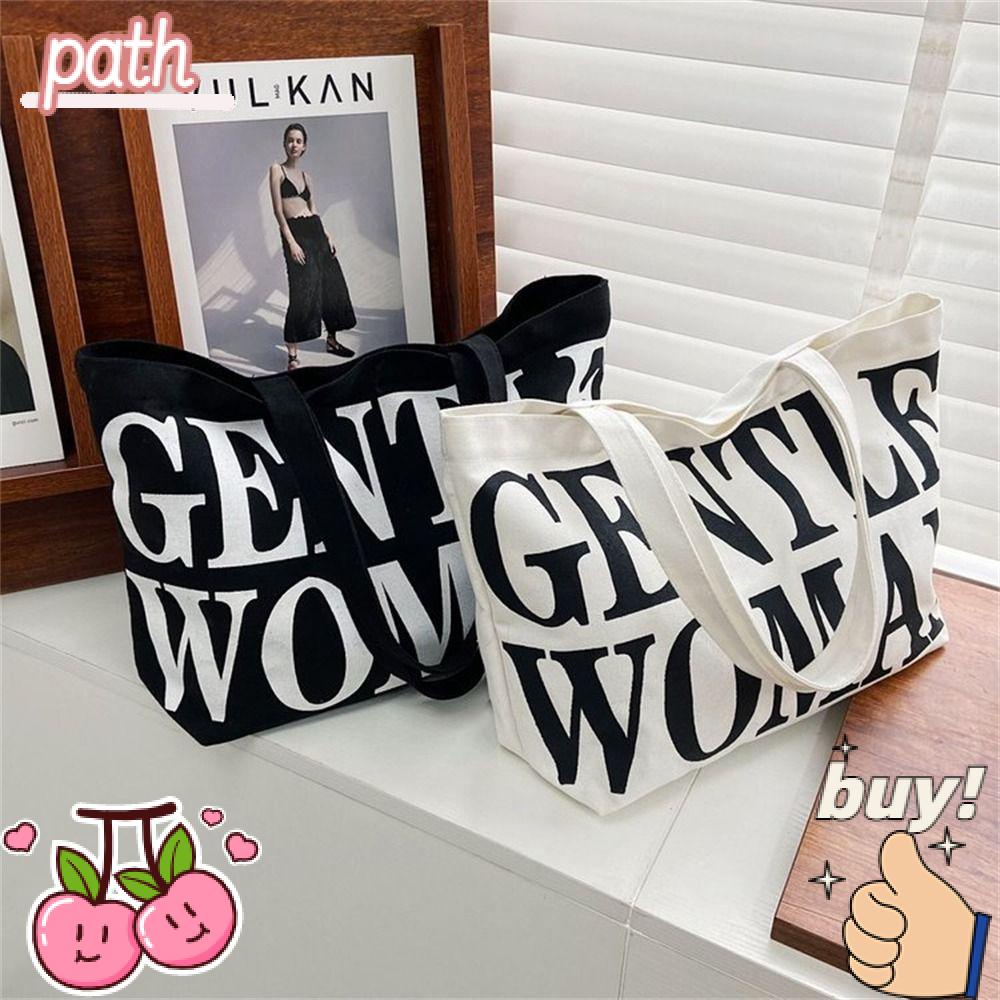 Túi Tote Đeo Vai Bằng Vải Bạt Sức Chứa Lớn Thời Trang