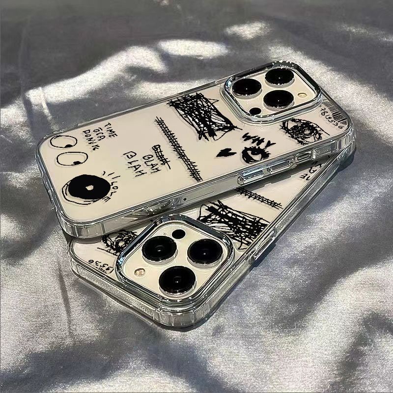 ✅Ốp Điện Thoại Mềm Chống Sốc In Họa Tiết Graffiti Đơn Giản Cho Iphone 128 117 Plus 13 14 Pro max