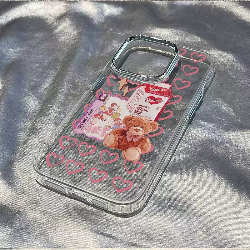 ✅Ốp Điện Thoại Mềm Chống Sốc Hình Gấu Cho iPhone1211max7 / Apple 14pro 13 Love plus 8