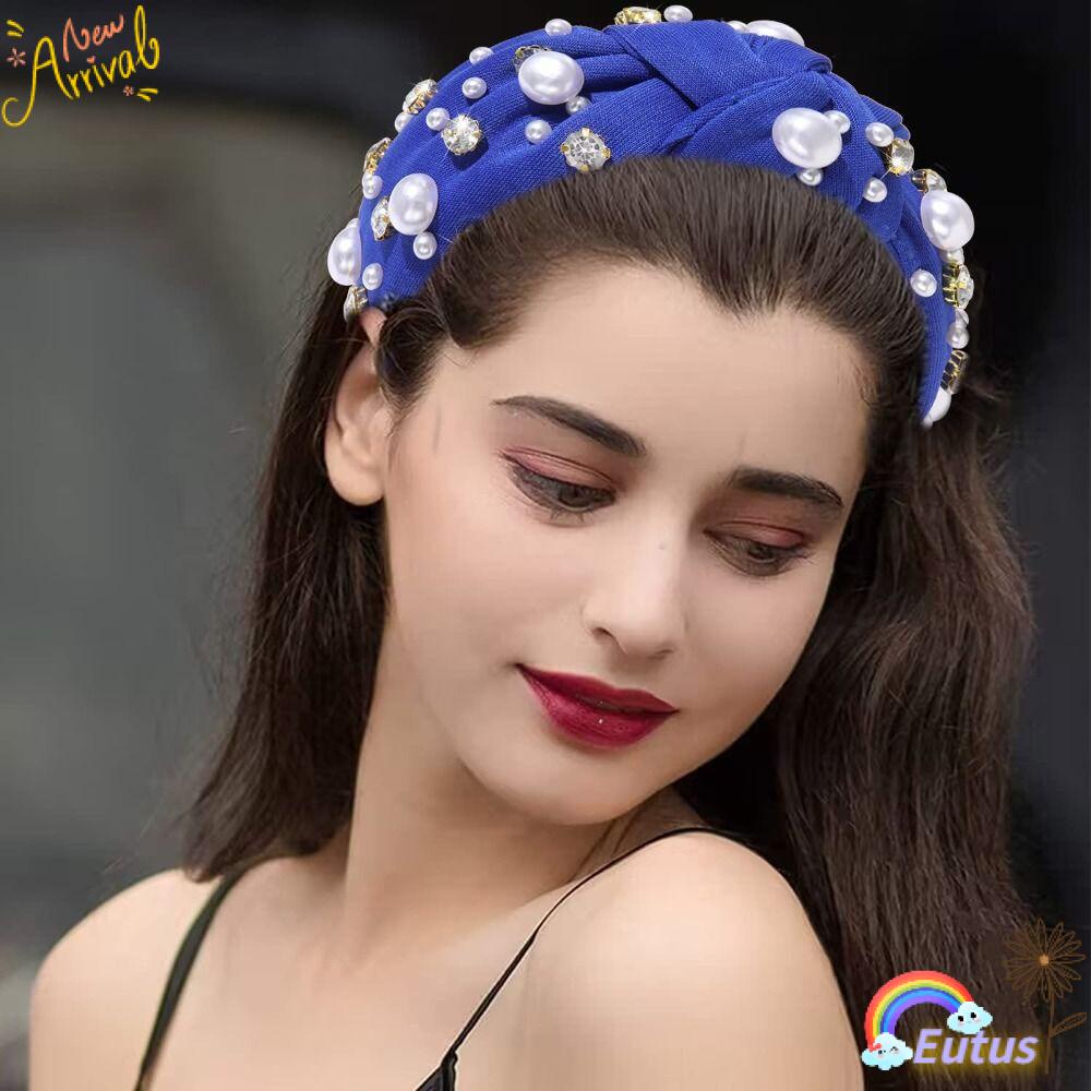 Băng Đô Cài Tóc Bản Rộng Thắt Nút Thời Trang Cho Cô Dâu